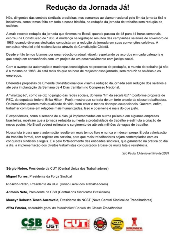 manifesto centrais pec 6x1