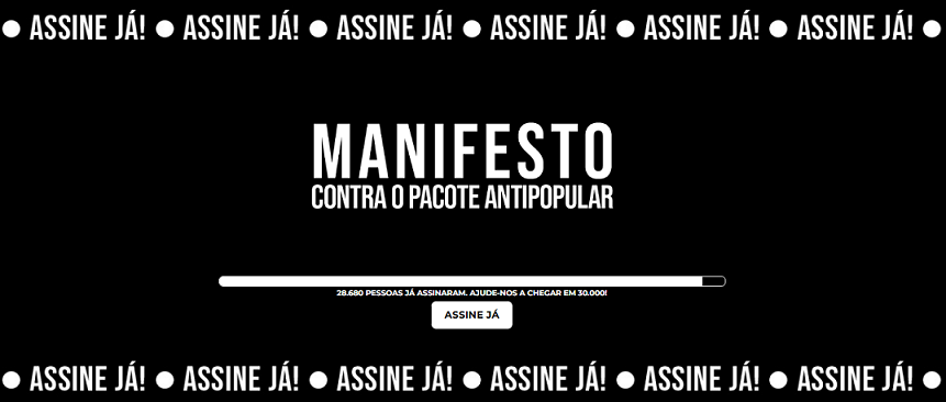 manifesto contra pacote