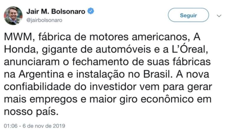 tuite bolsonaro